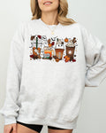 Halloween Coffee Horror Movie Spooky Skeleton Ghost Witch Skull Meme Costume Sweatshirt