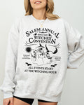 Salem Annual Witches Convention Spooky Skeleton Ghost Witch Skull Meme Halloween Costume Sweatshirt