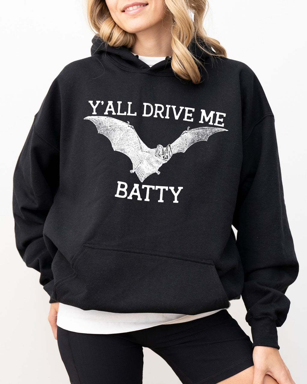 Y'All Drive Me Batty Spooky Bat Ghost Witch Skull Aesthetic Meme Halloween Hoodie