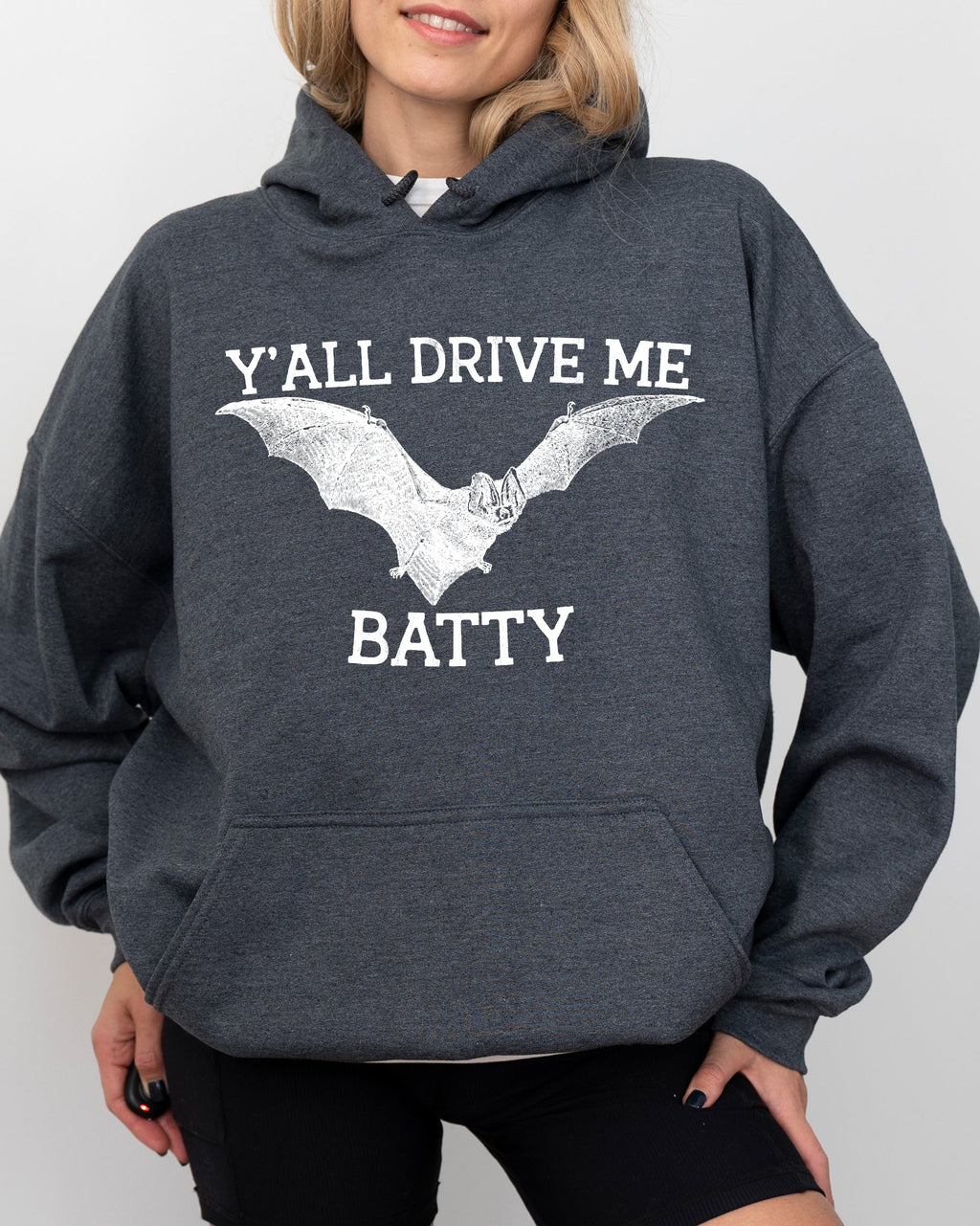 Y'All Drive Me Batty Spooky Bat Ghost Witch Skull Aesthetic Meme Halloween Hoodie