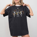 Fall Leaves Dancing Skeletons Ghost Witch Skull Halloween Meme Comfort Colors Tee