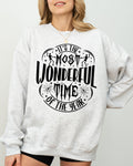 It's The Most Wonderful Time Of The Year Skeleton Spider Web Witch Skull Sweatshirt