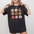 Retro Pumpkins Fall Skeleton Witch Skull Spooky Halloween Costume Comfort Colors Tee