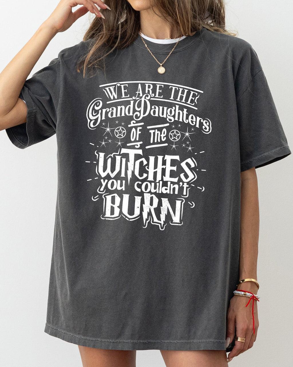 Granddaughters Of The Witches Skeleton Witch Skull Spooky Aesthetic Meme Halloween Costume Comfort Colors Tee