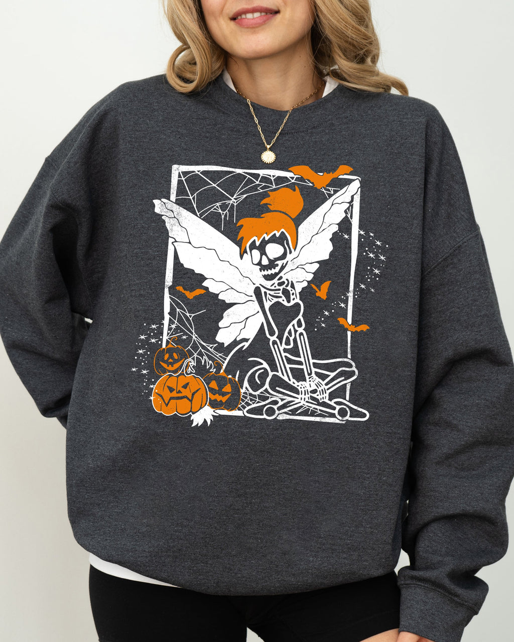 Fairy Skeleton Ghost Skull Spooky Aesthetic Meme Halloween Costume Graphic Sweatshirt