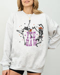 Yee Haw Dancing Skeletons Halloween Western Witch Skull Costume Print Sweatshirt