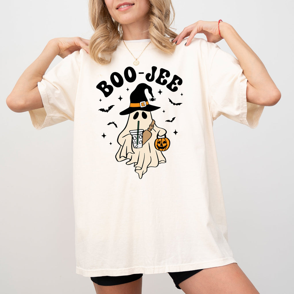 Boo-Jee Halloween Cowboy Ghost Western Skeleton Witch Skull Graphic Comfort Colors Tee