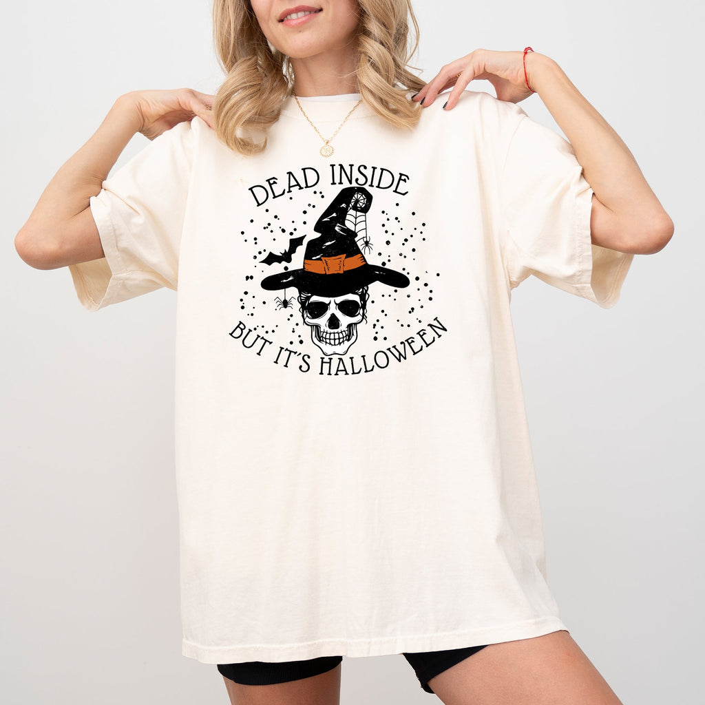 Dead Inside Skeleton Ghost Western Witch Skull Aesthetic Halloween Meme Costume Comfort Colors Tee