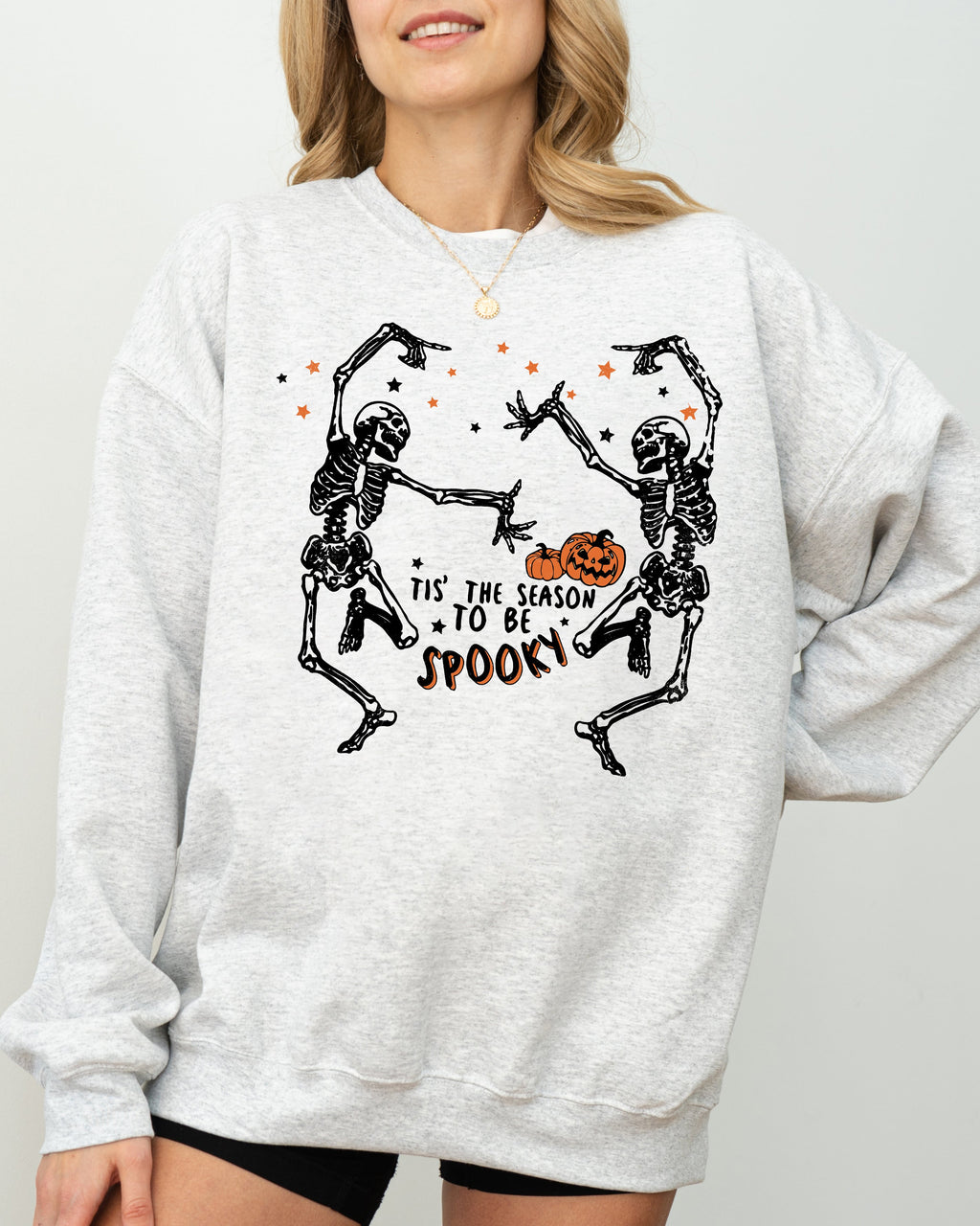 Tis The Season Spooky Skeleton Ghost Western Witch Skull Aesthetic Meme Halloween Costume Sweatshirt