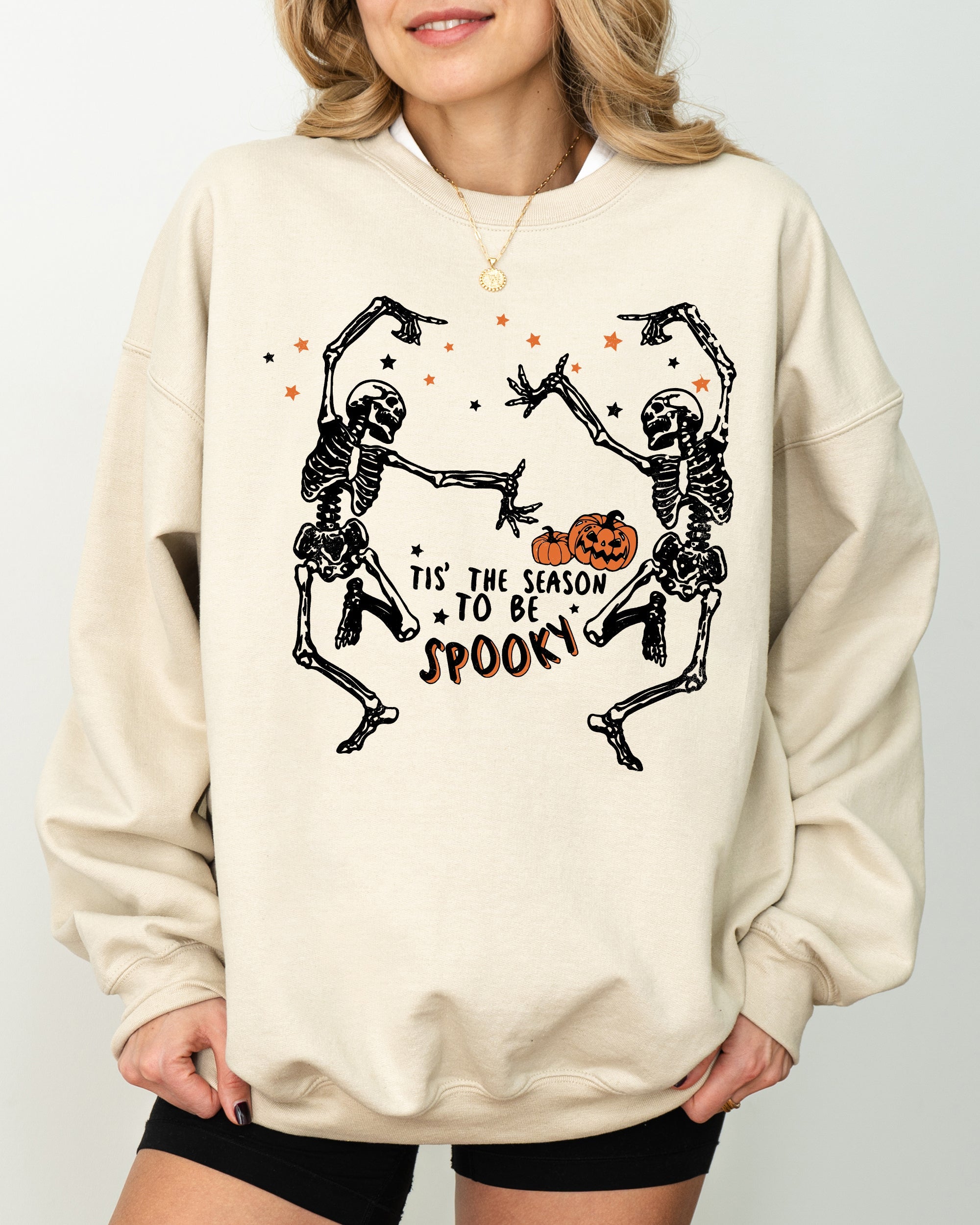 Tis The Season Spooky Skeleton Ghost Western Witch Skull Aesthetic Meme Halloween Costume Sweatshirt