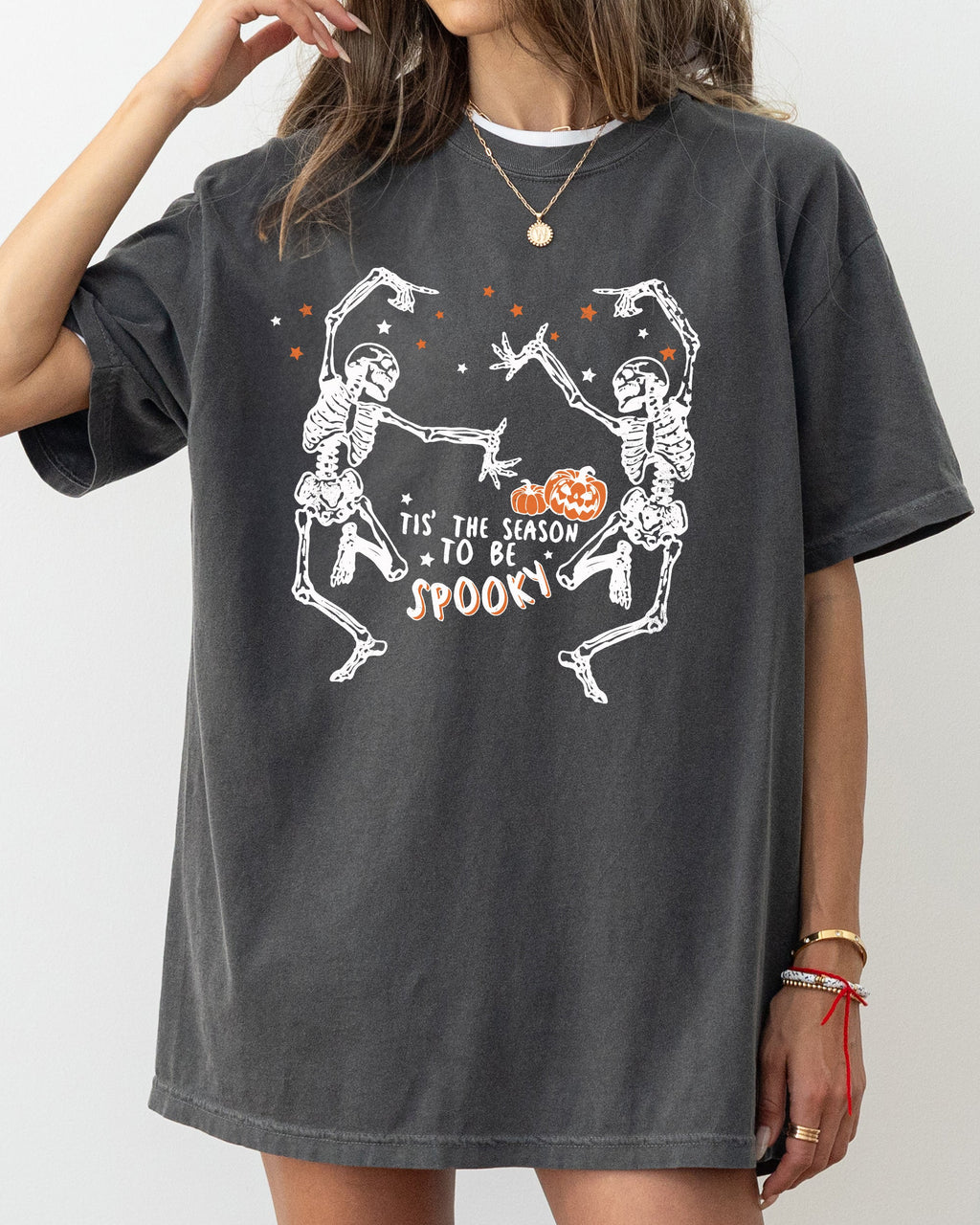 Tis The Season Spooky Skeleton Ghost Witch Skull Halloween Edition Comfort Colors Tee