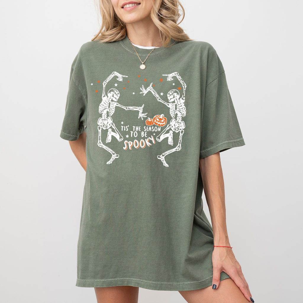 Tis The Season Spooky Skeleton Ghost Witch Skull Halloween Edition Comfort Colors Tee