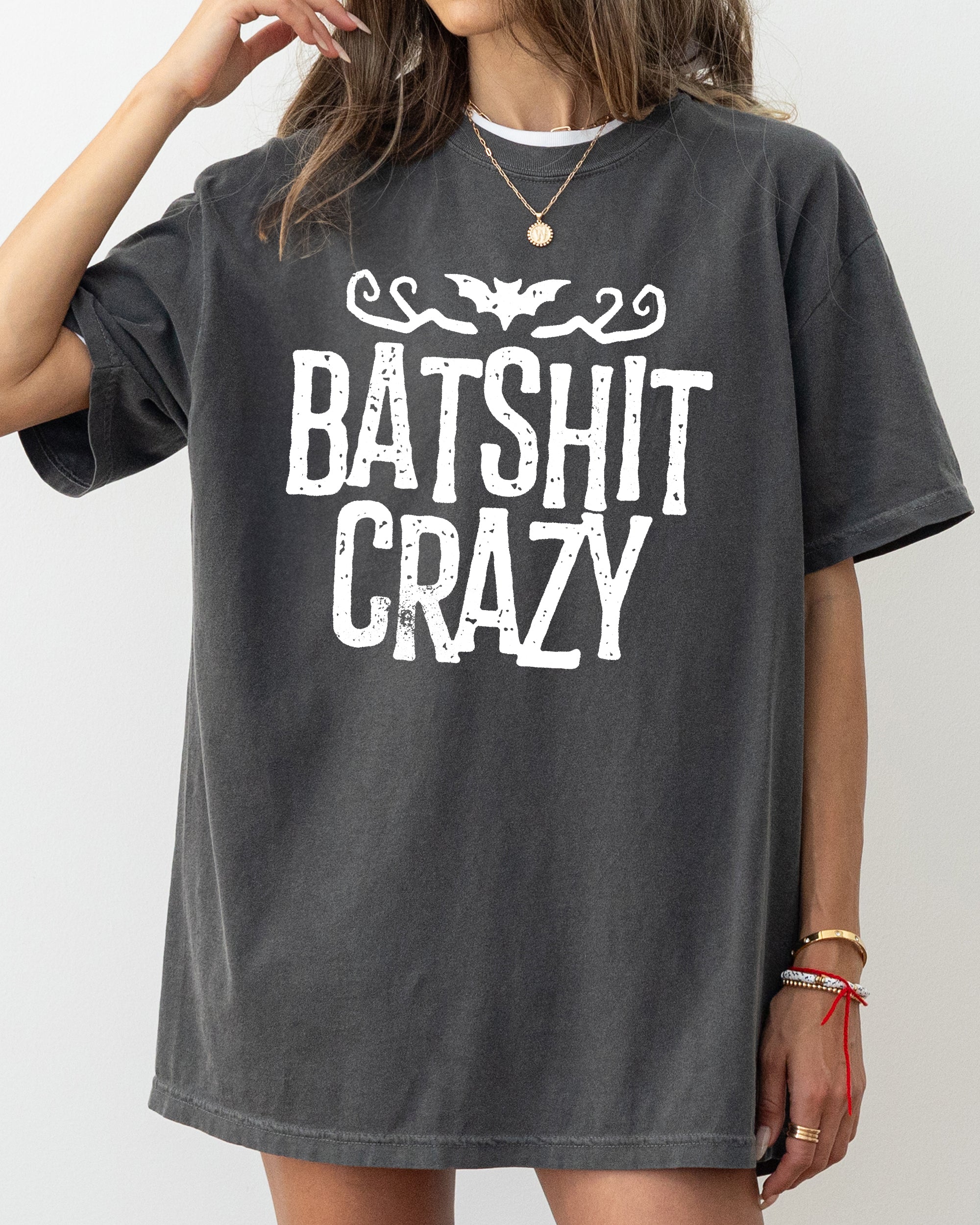 Batshit Crazy Skeletons Ghost Western Witch Skull Meme Halloween Comfort Colors Tee