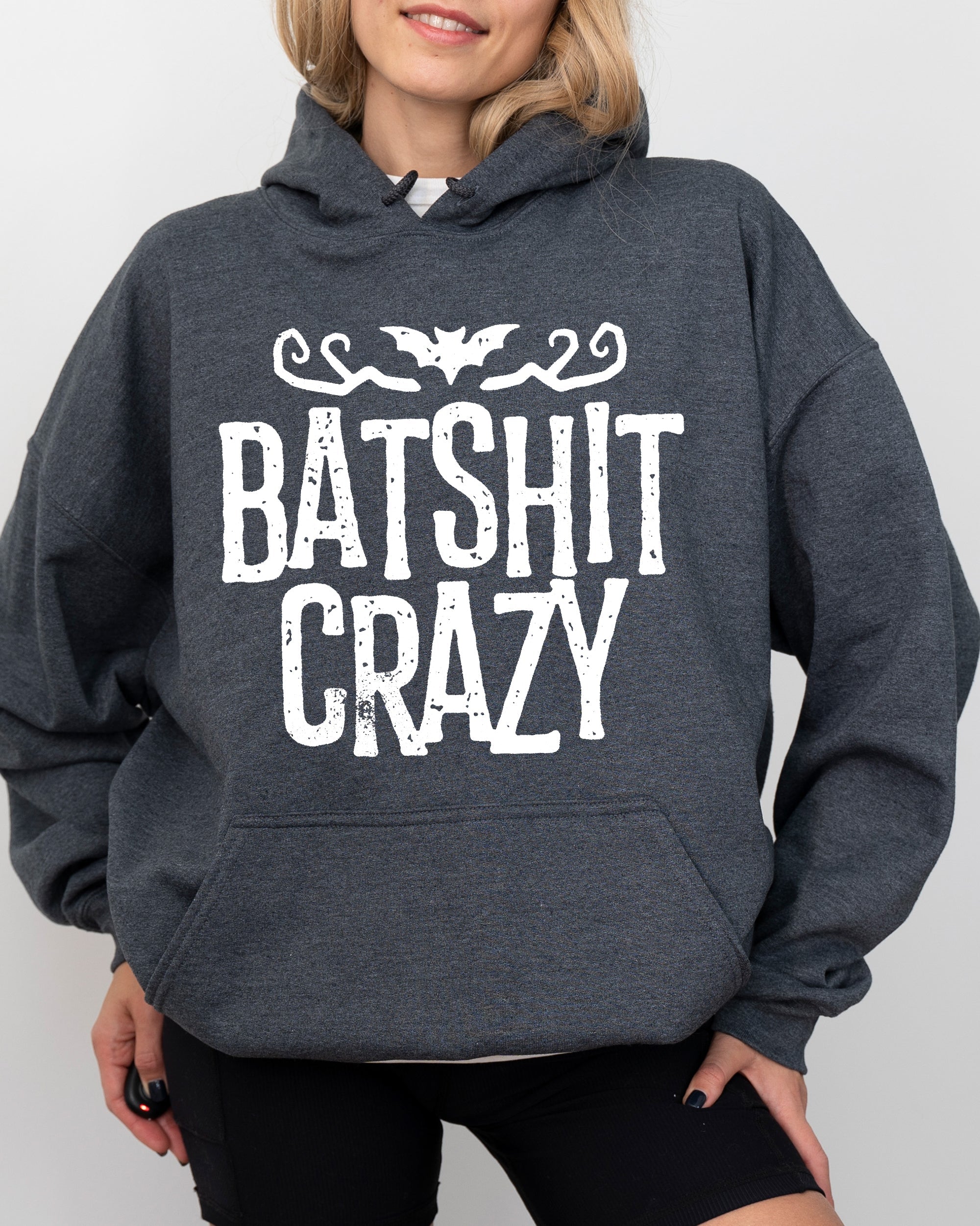 Batshit Crazy Skeletons Ghost Western Witch Skull Aesthetic Meme Halloween Costume Hooded Sweatshirt
