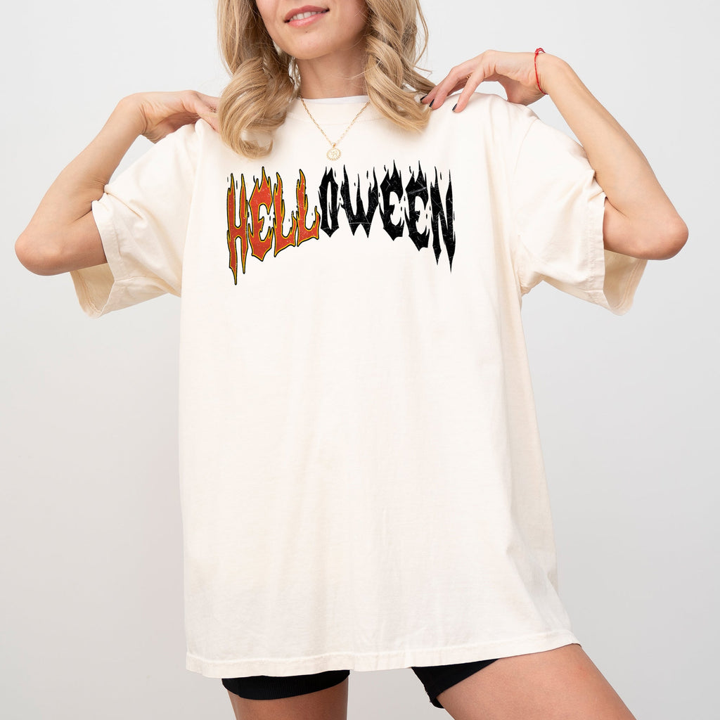 Helloween Skeleton Ghost Western Witch Skull Meme Halloween Costume Comfort Colors Tee