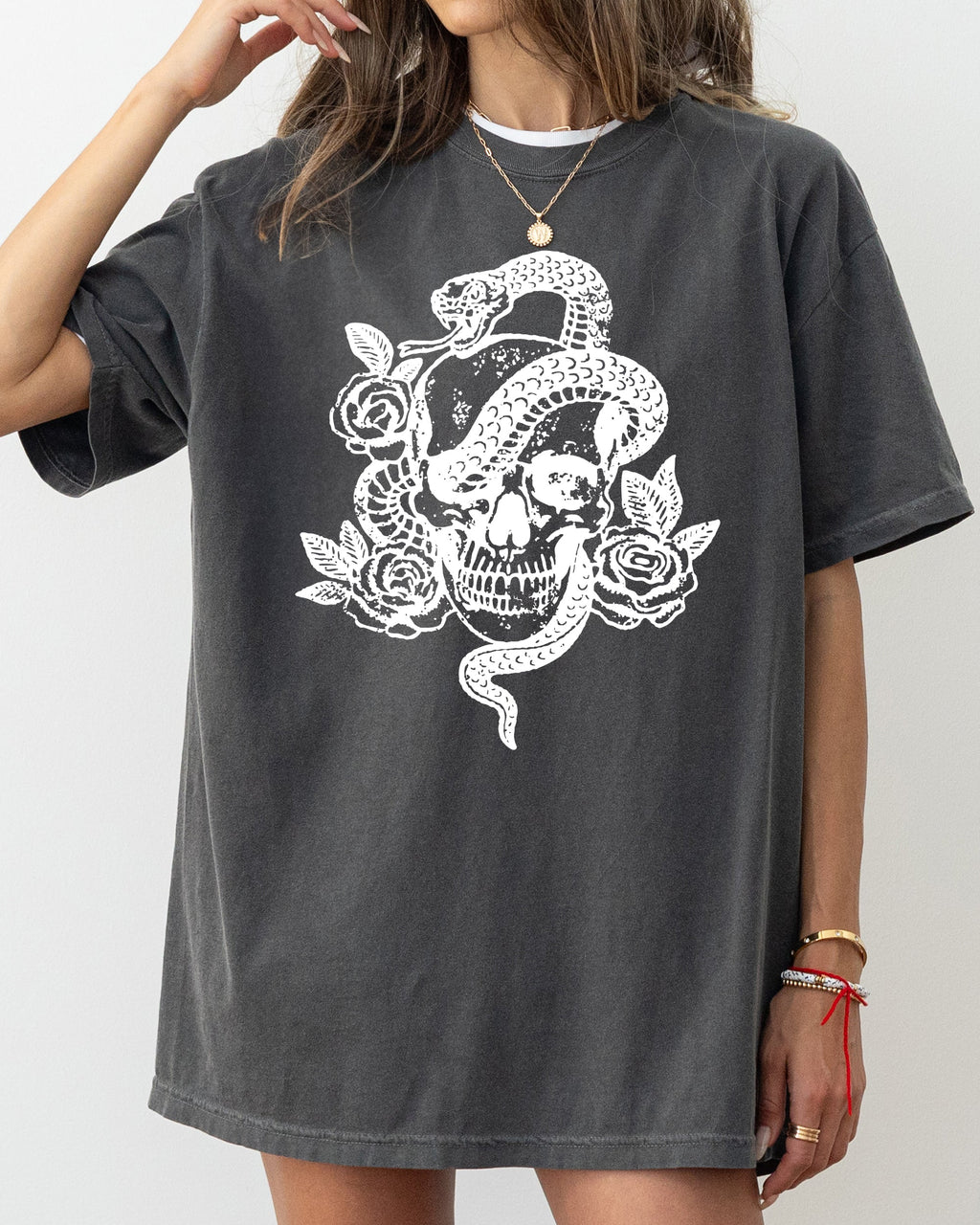 Skull Roses Snake Skeleton Ghost Western Witch Meme Halloween Costume Comfort Colors Tee