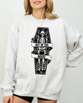 Not In The Mood Coffin Skull Skeleton Ghost Western Witch Halloween Costume Sweatshirt