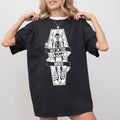 Not In The Mood Coffin Skull Skeleton Ghost Witch Halloween Meme Costume Comfort Colors Tee