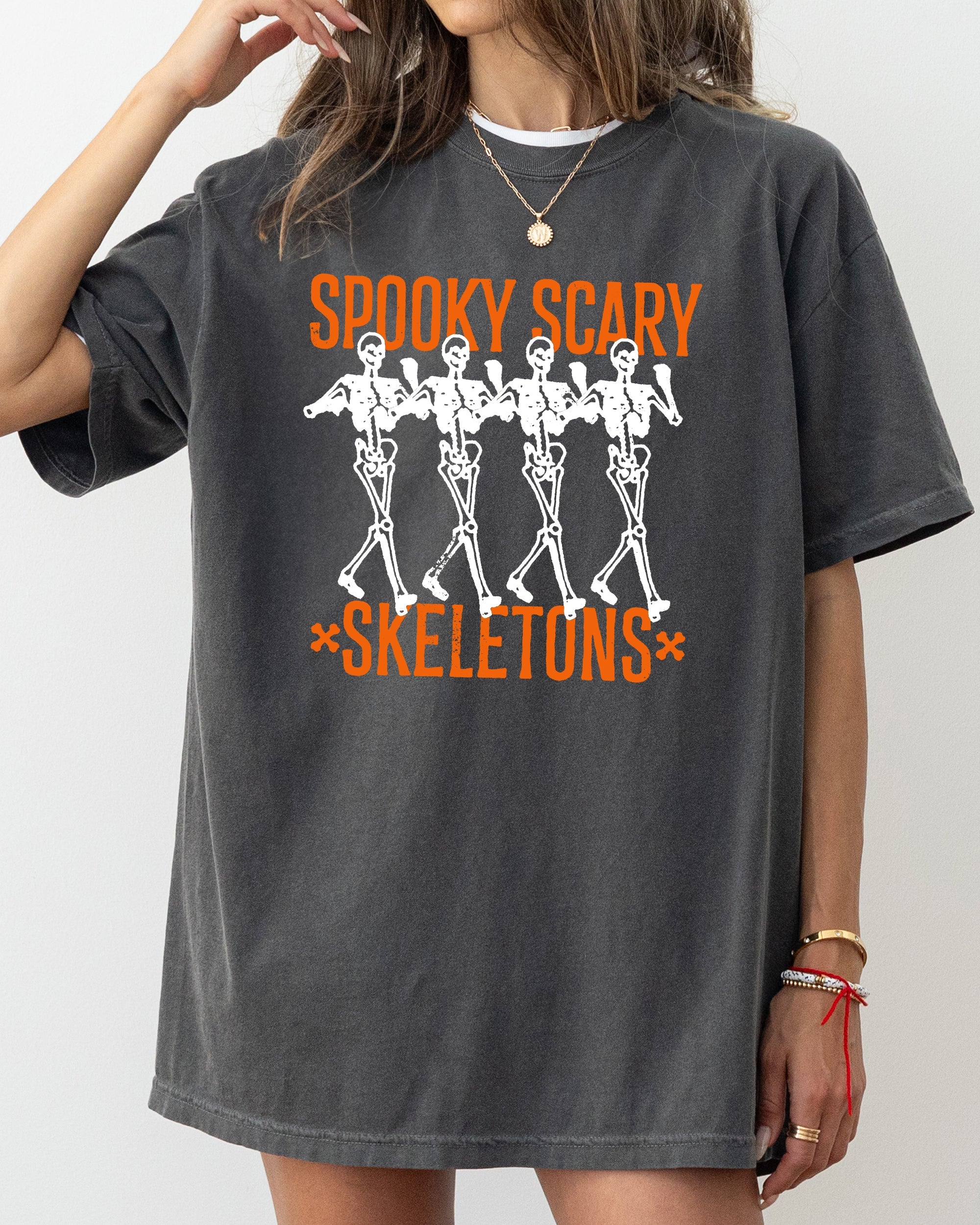 Spooky Scary Skeleton Skull Ghost Western Witch Aesthetic Halloween Costume Comfort Colors Tee