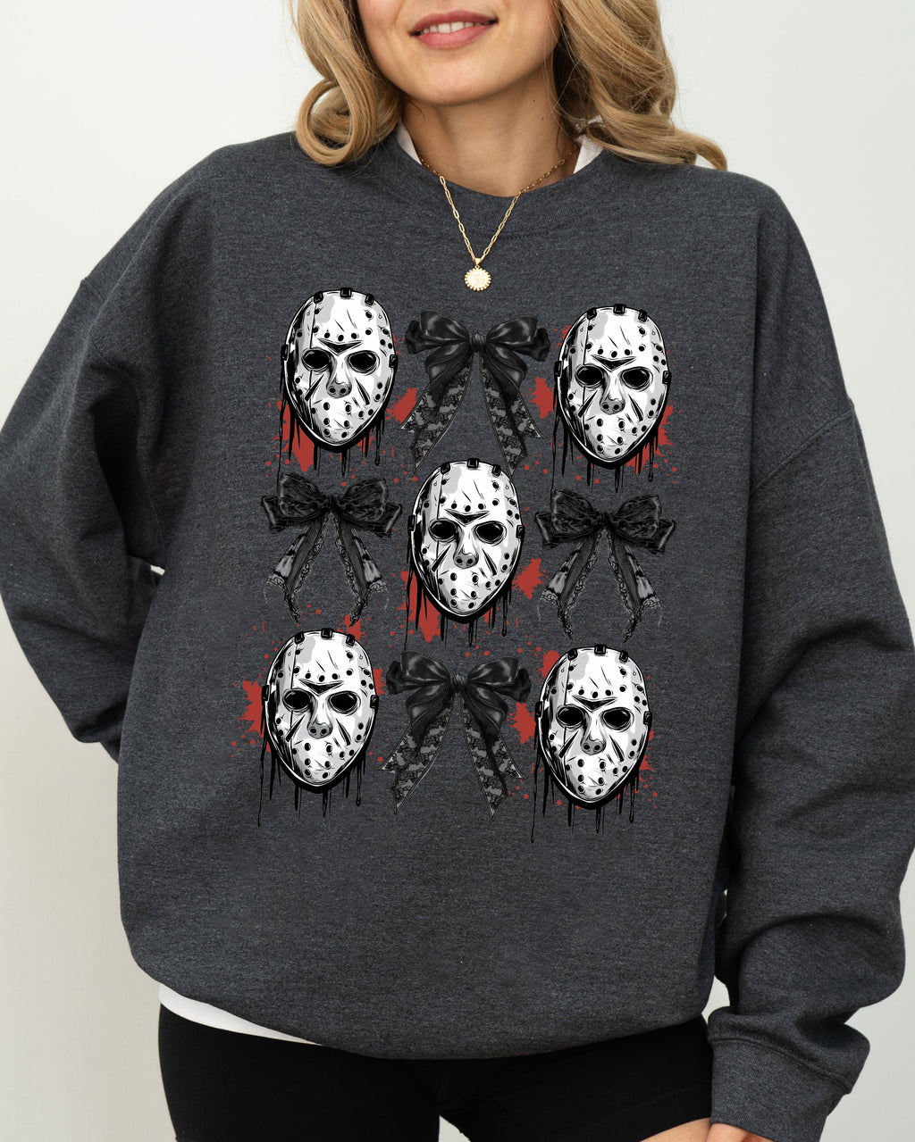 Ancient Mystic Masks and Bows Ghost Spooky Skeleton Witch Western Theme Halloween Costume Sweatshirt