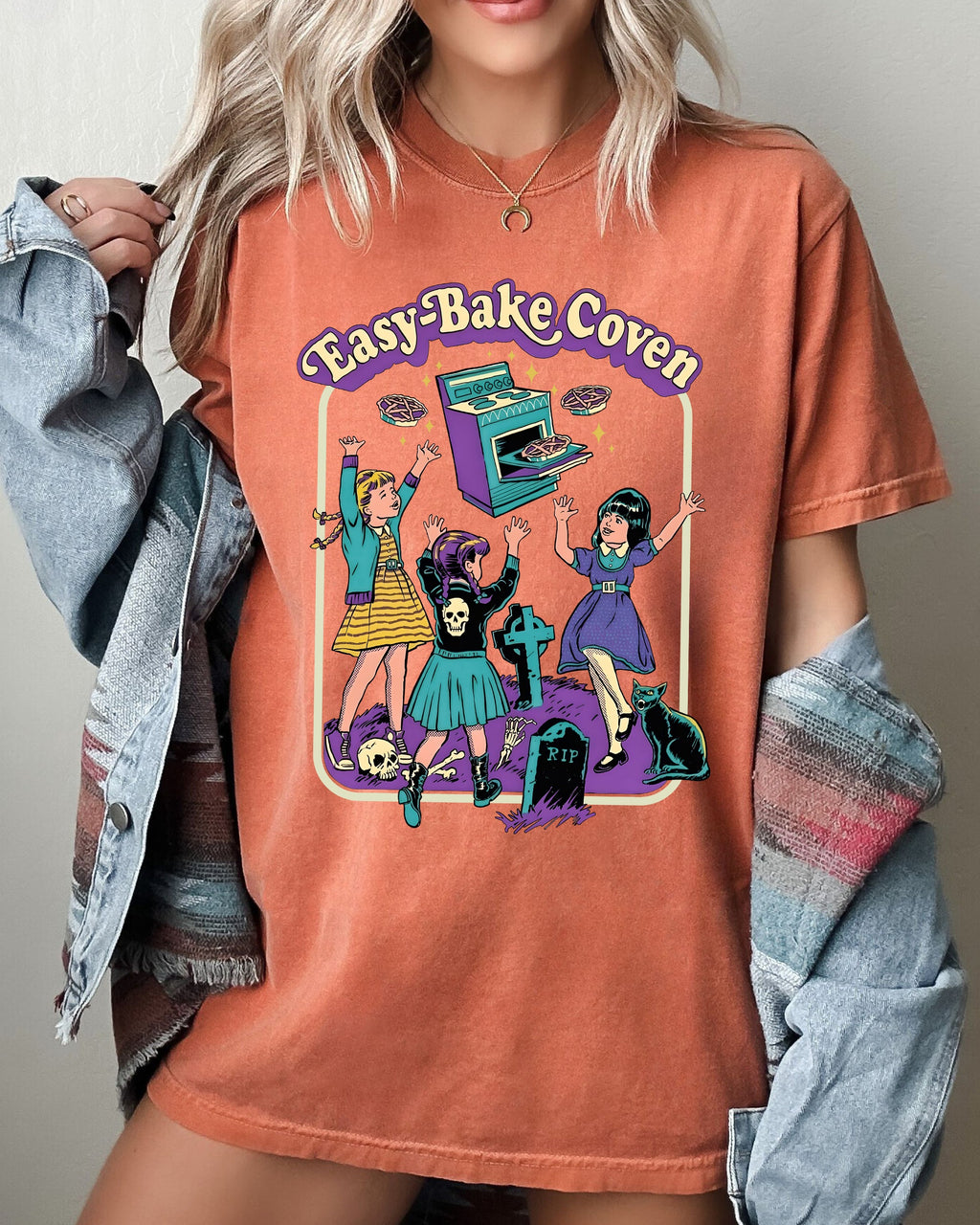 Easy-Bake Coven Retro Ghost Spooky Skeleton Witch Halloween Costume Meme Comfort Colors Tee