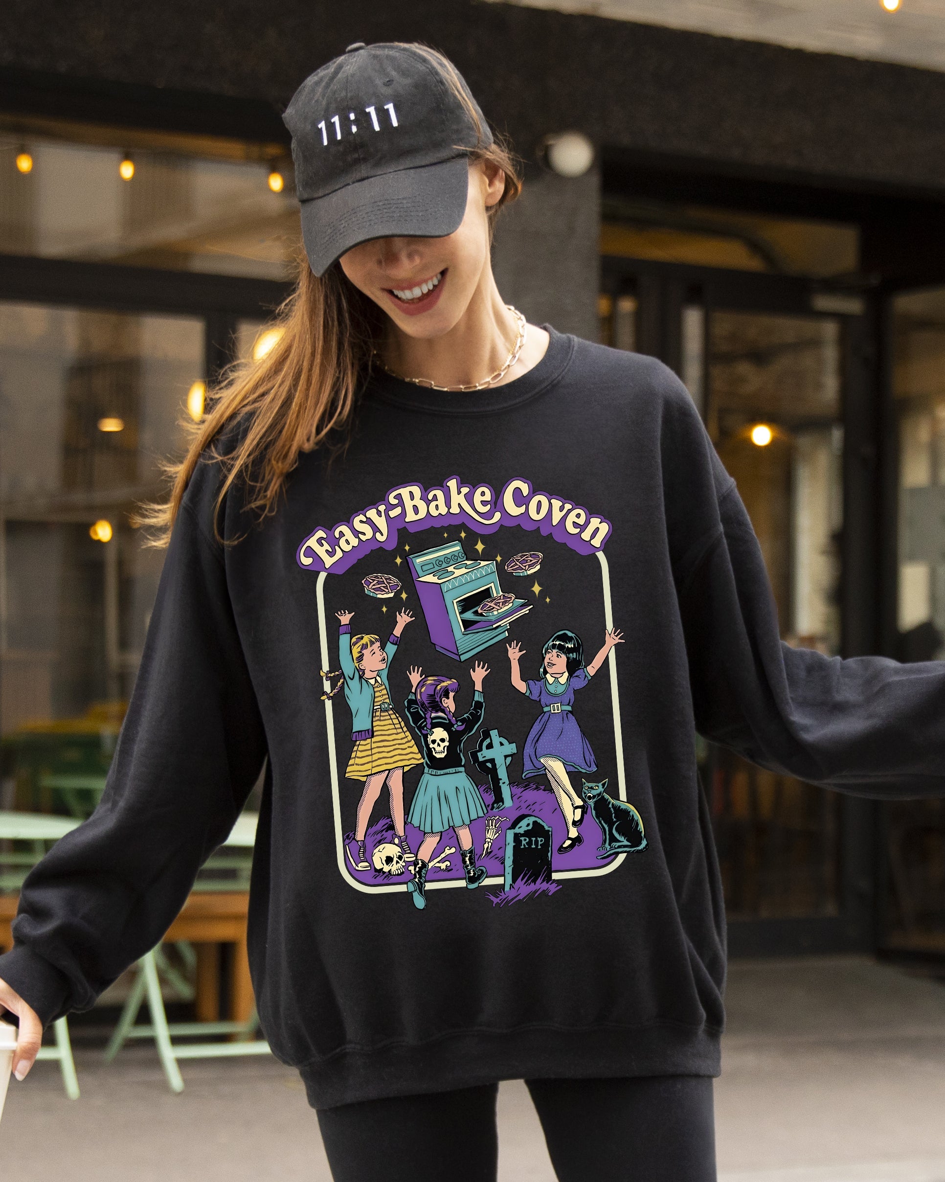 Easy-Bake Coven Retro Ghost Spooky Skeleton Witch Aesthetic Meme Halloween Costume Sweatshirt