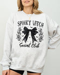 Spooky Witch Social Club Ghost Spooky Scary Skeleton Skull Western Witch Halloween Sweatshirt
