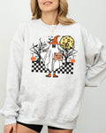 Need Ride To Salem Ghost Spooky Scary Skeleton Skull Western Witch Meme Halloween Costume Sweatshirt