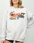 Pumpkin Head Sleigh Santa Skeleton Ghost Spooky Scary Skull Western Witch Halloween Costume Sweatshirt