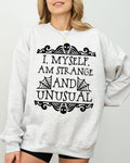 Strange And Unusual Skeleton Ghost Spooky Scary Skull Western Witch Aesthetic Meme Halloween Costume Sweatshirt