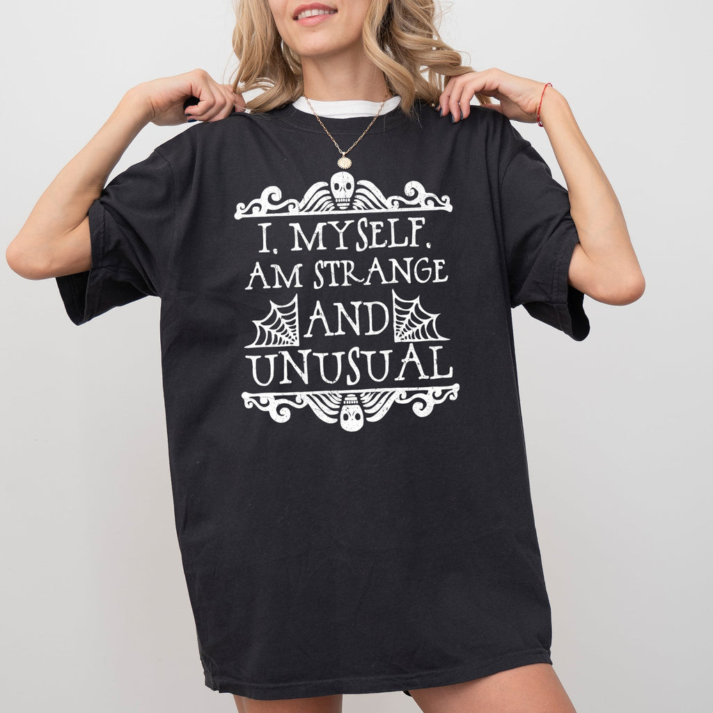 Strange And Unusual Skeleton Ghost Spooky Skull Western Witch Halloween Costume Meme Comfort Colors Tee