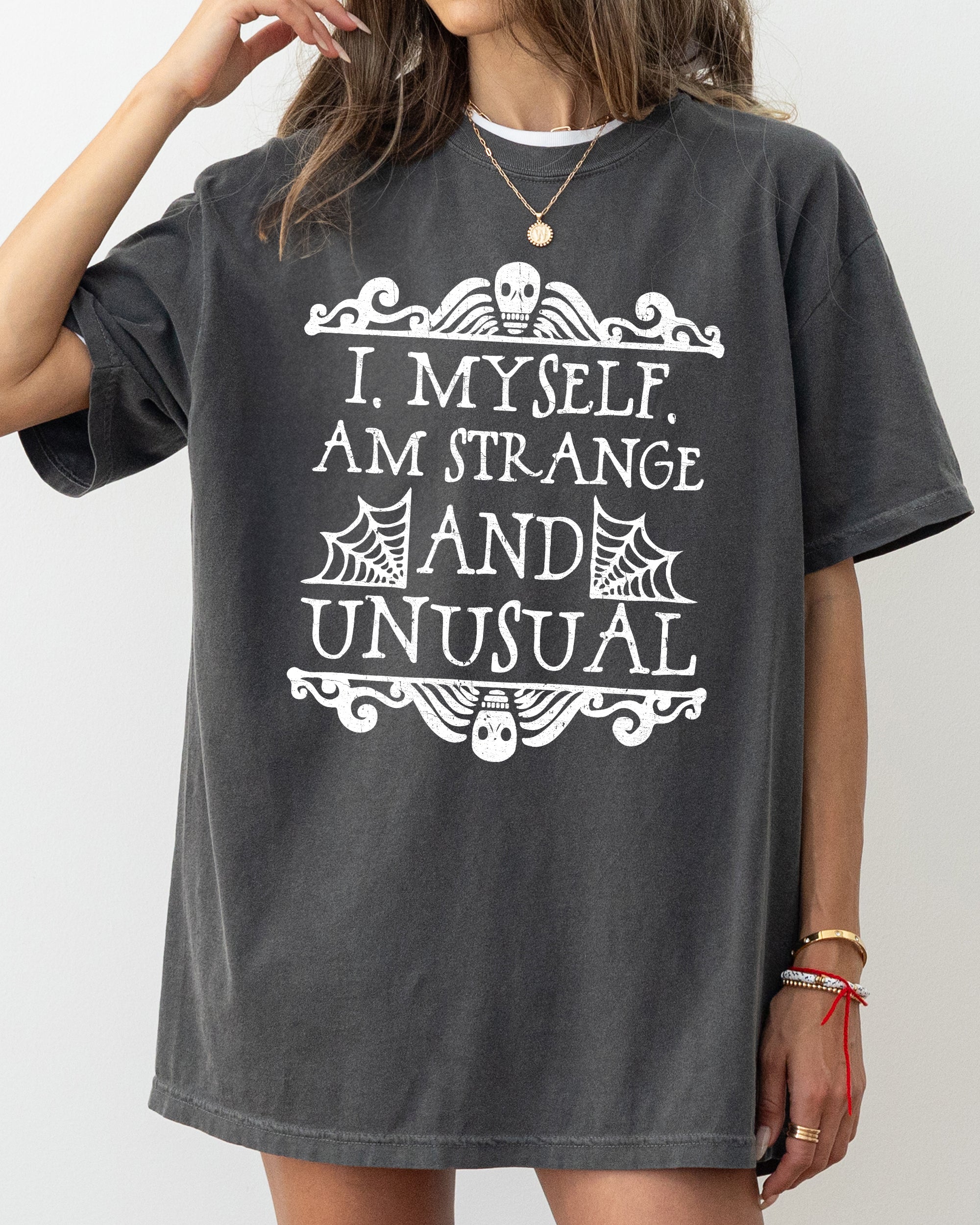 Strange And Unusual Skeleton Ghost Spooky Skull Western Witch Halloween Costume Meme Comfort Colors Tee