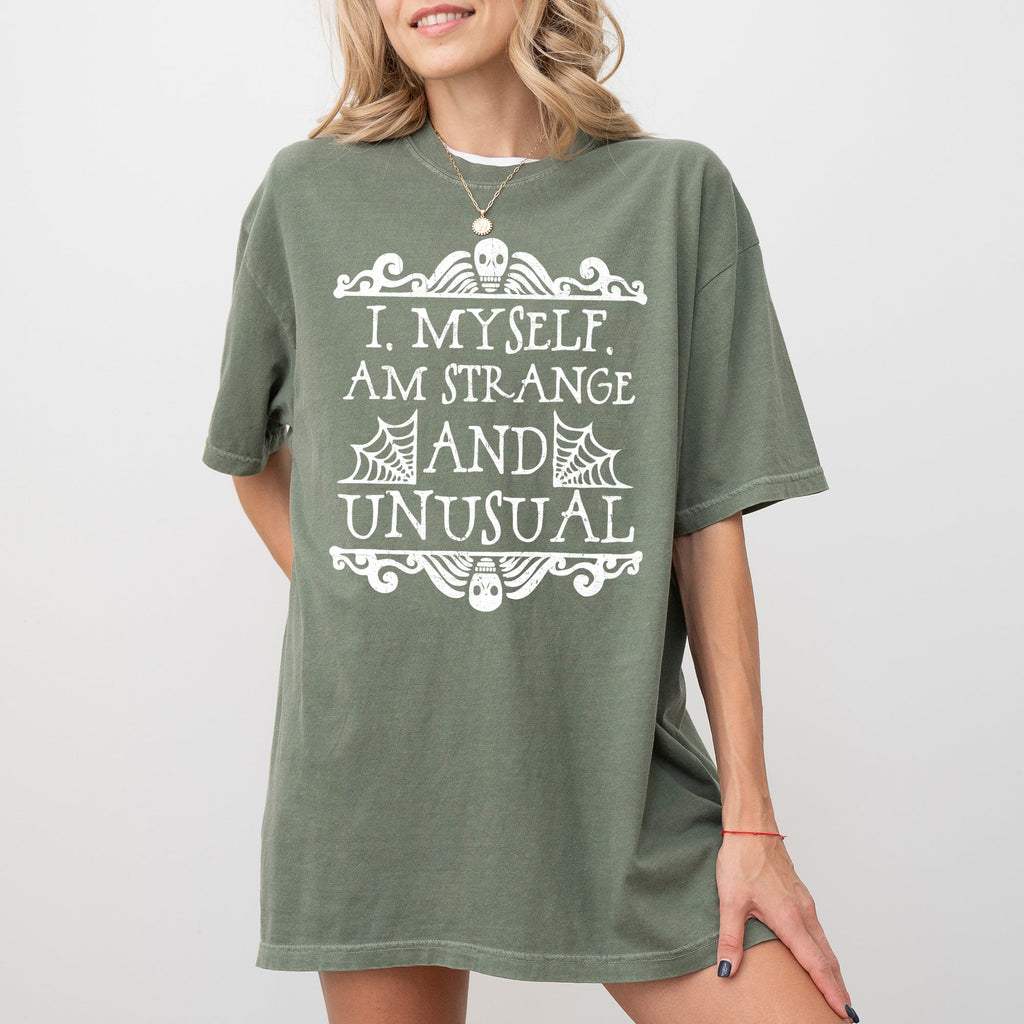 Strange And Unusual Skeleton Ghost Spooky Skull Western Witch Halloween Costume Meme Comfort Colors Tee