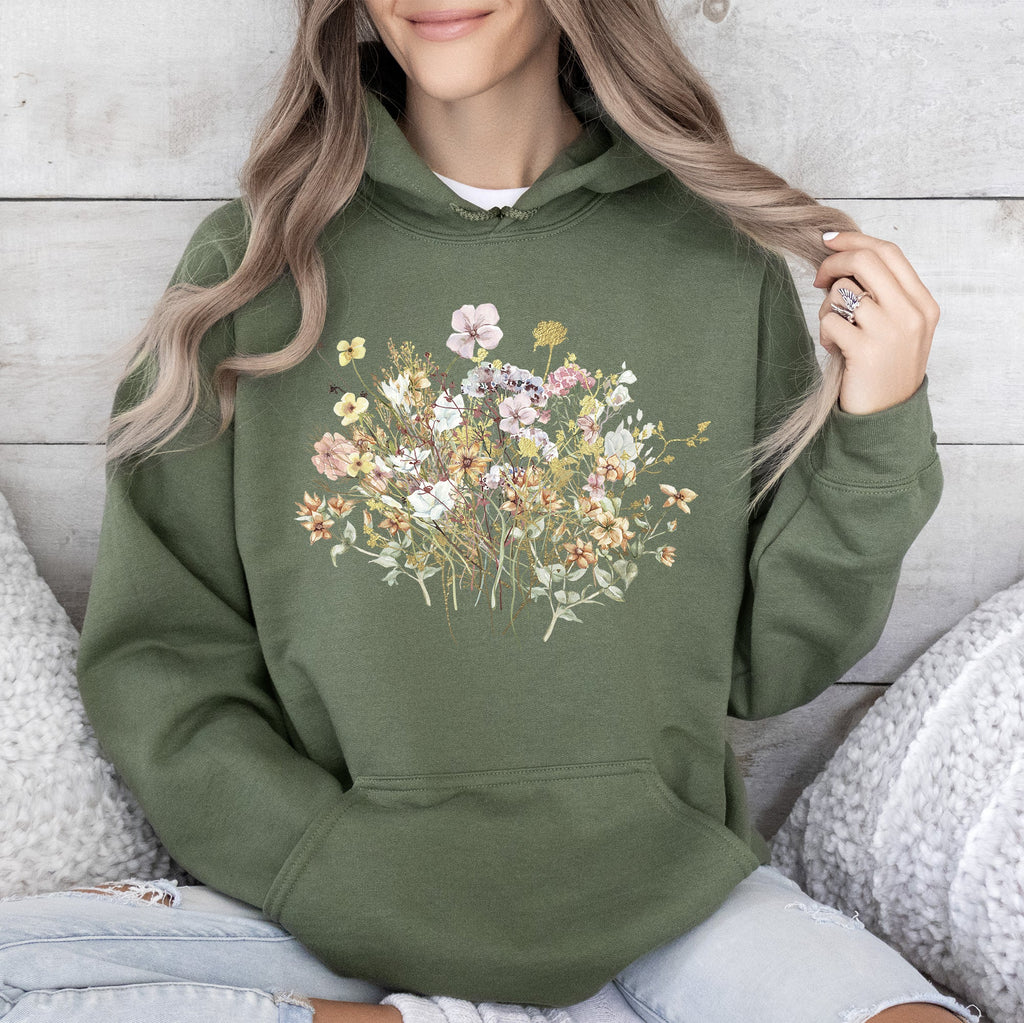 Meadow Pressed Flowers Hoodie