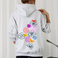 Floral Outlines Flower Doodle Botanical Sketches In Soft Fleece Cozy Everyday Wear Hoodie