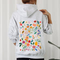 Colorful Delicate Floral Pattern With Leaves And Flowers In Elegant Garden Motif Hoodie