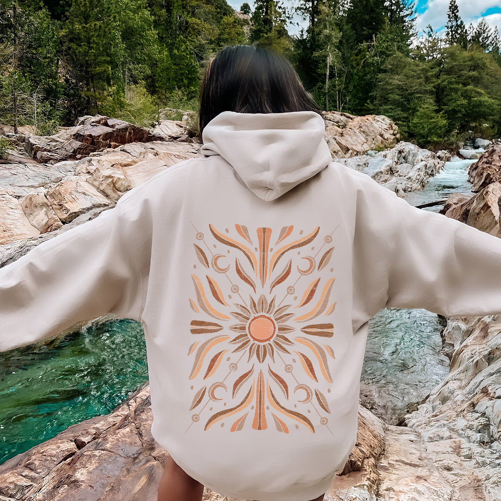 Boho Radiant Sun Graphic Hoodie