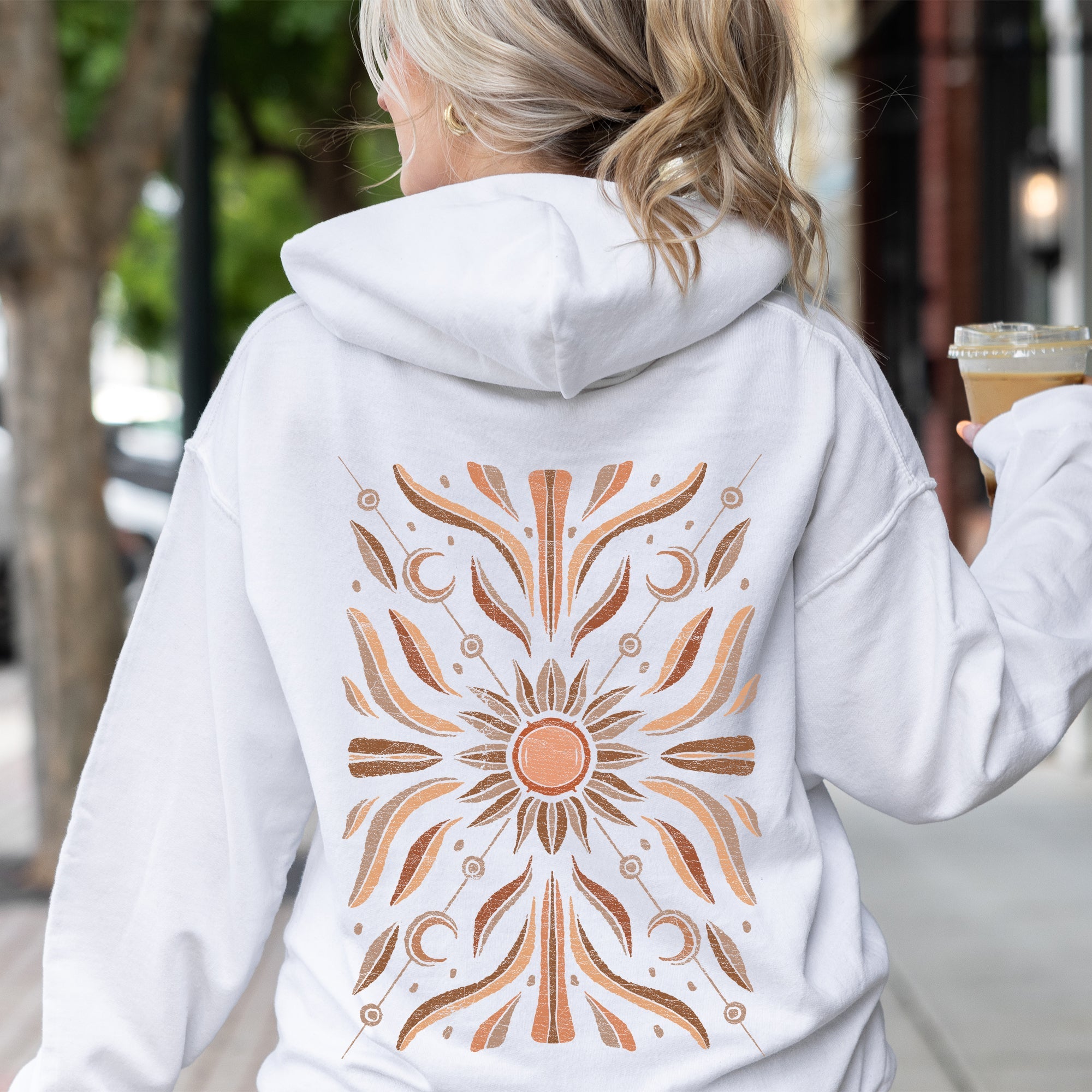 Boho Radiant Sun Graphic Hoodie