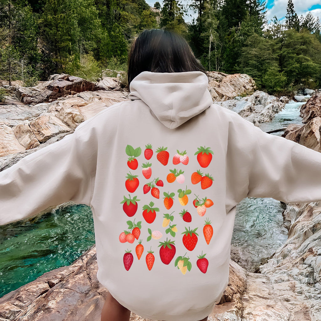 Sweet Strawberry Delight Juicy Fruit Berry Candy Swirl Dreamscape Hooded Sweatshirt