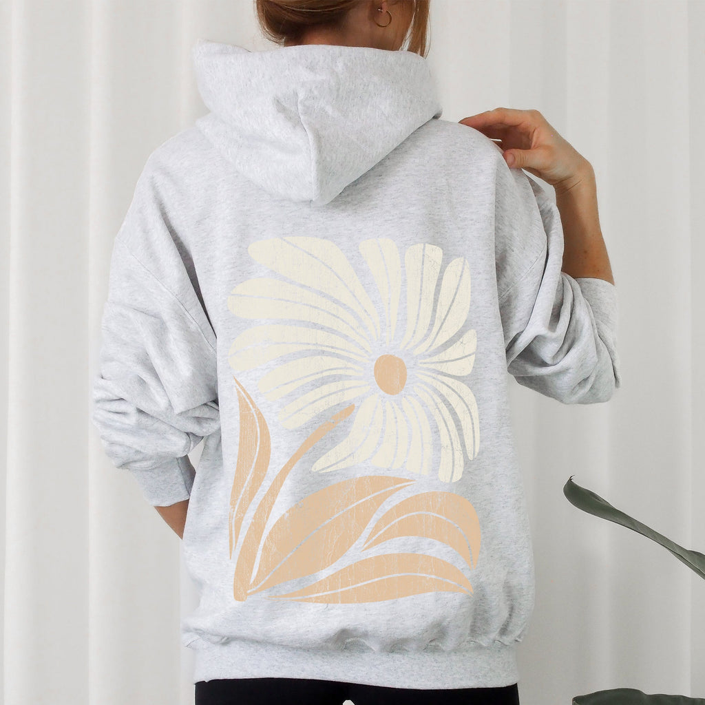 Retro Flower Bold Floral Boho Inspired Garden Bloom Pattern Vintage Palette Artwork Hoodie
