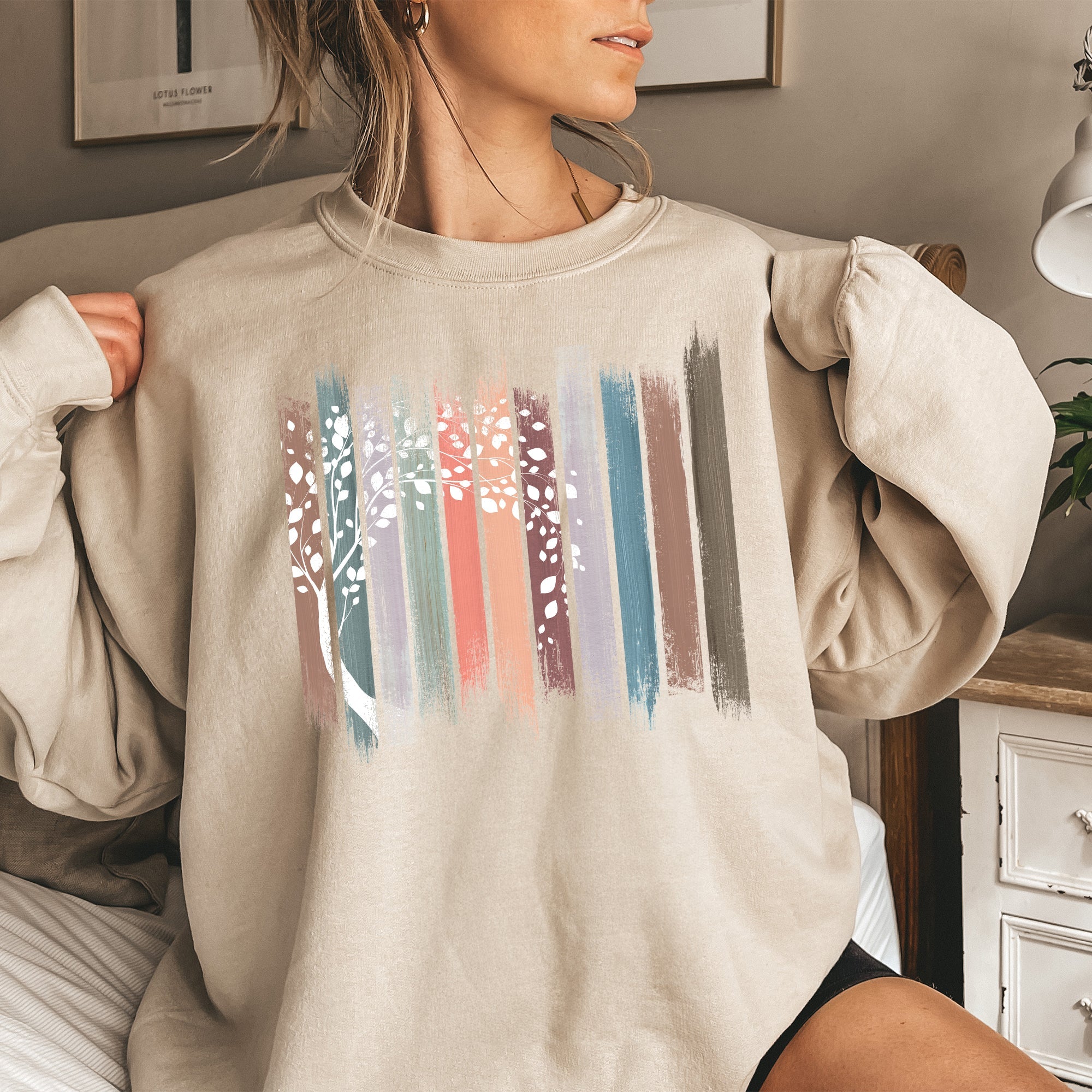 Botanical Stripes Tree Sweatshirt