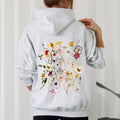 Clover Meadow Pressed Flower Modern Botanical Artwork With Delicate Petal Motif Hoodie
