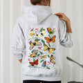 Butterfly Garden Floral And Butterfly Print Nature Inspired Garden Scene With Blooming Flowers Graphic Hoodie
