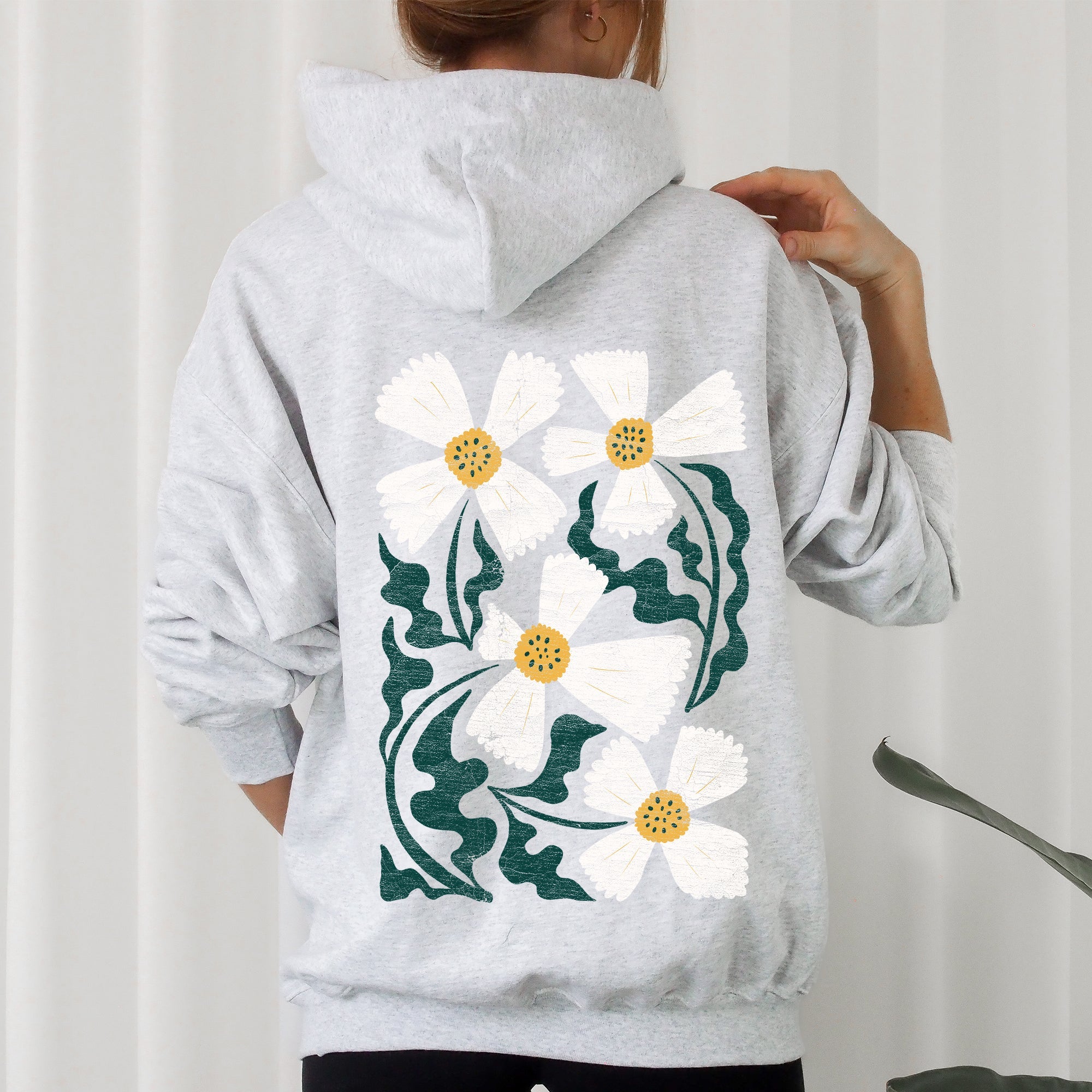 Boho Art Nouveau Flowers With Bold Ornamental Motifs And Elegant Flowing Lines Vintage Inspired Design Hoodie