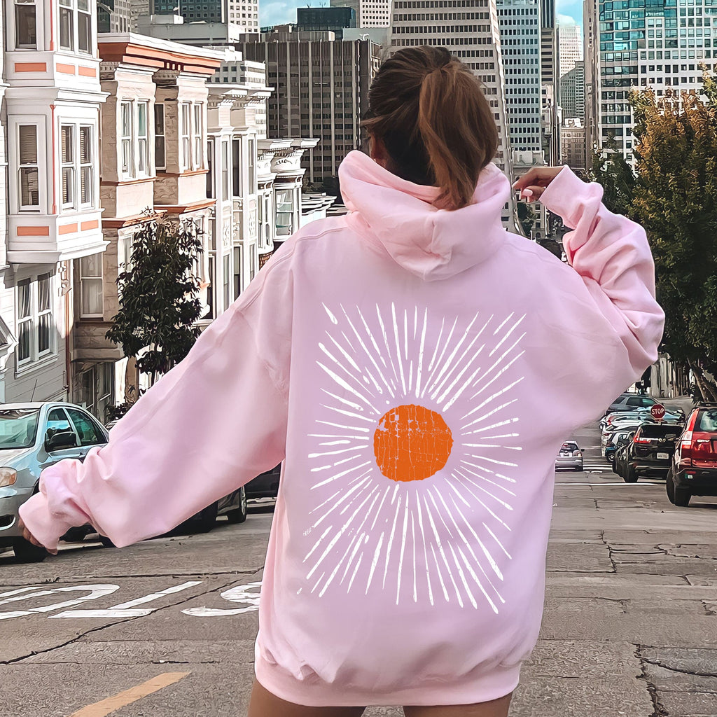 Boho Starburst Celestial Retro Night Sky Mandala With Cosmic Dreams And Vintage Glow Hoodie