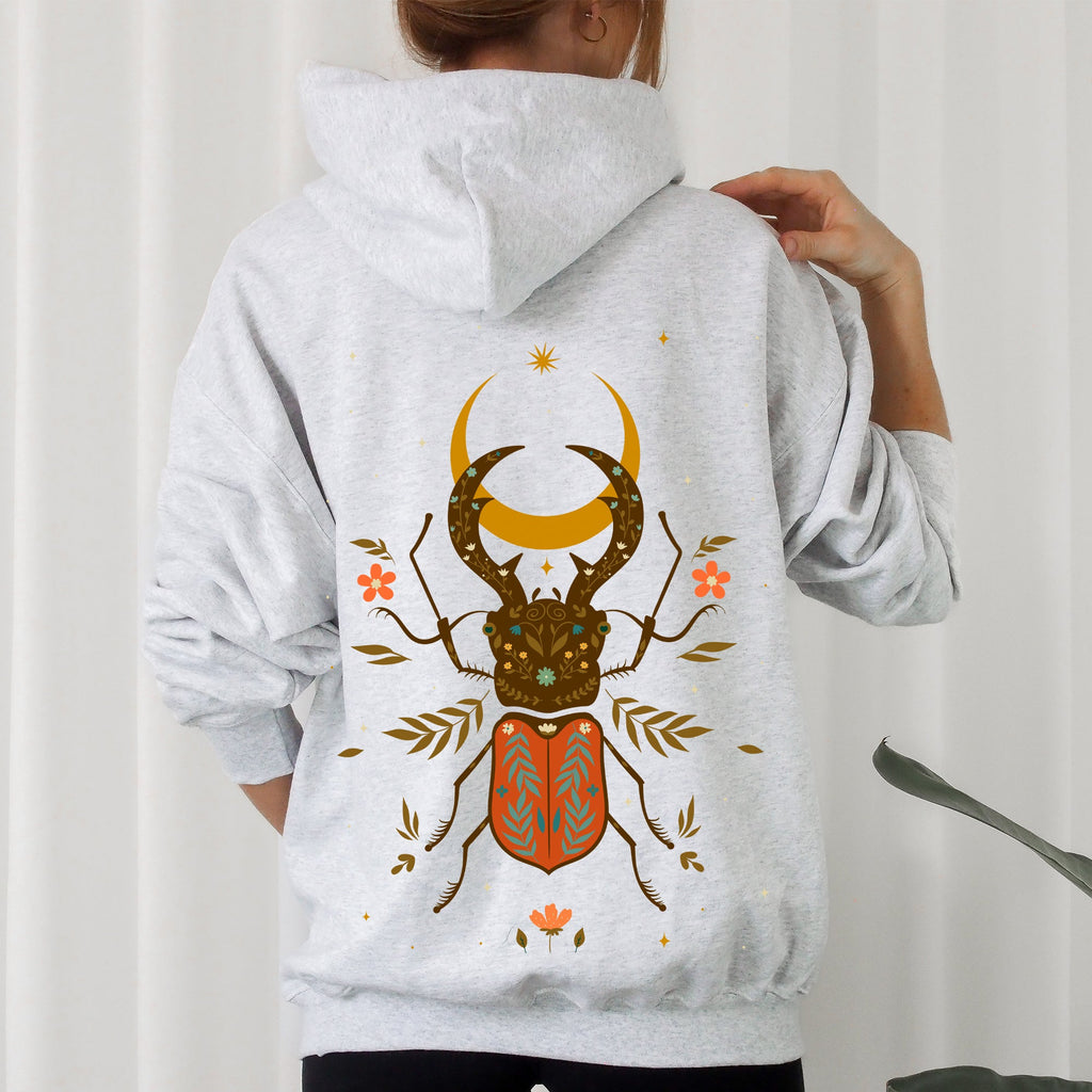Mystical Animal Fern Botanical Floral Forest Spirit Illustration Artwork Inspired by Night Garden Hoodie