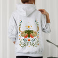 Midnight Garden Dance Moth Moon And Floral Print Celestial Night Garden Illustration Hoodie