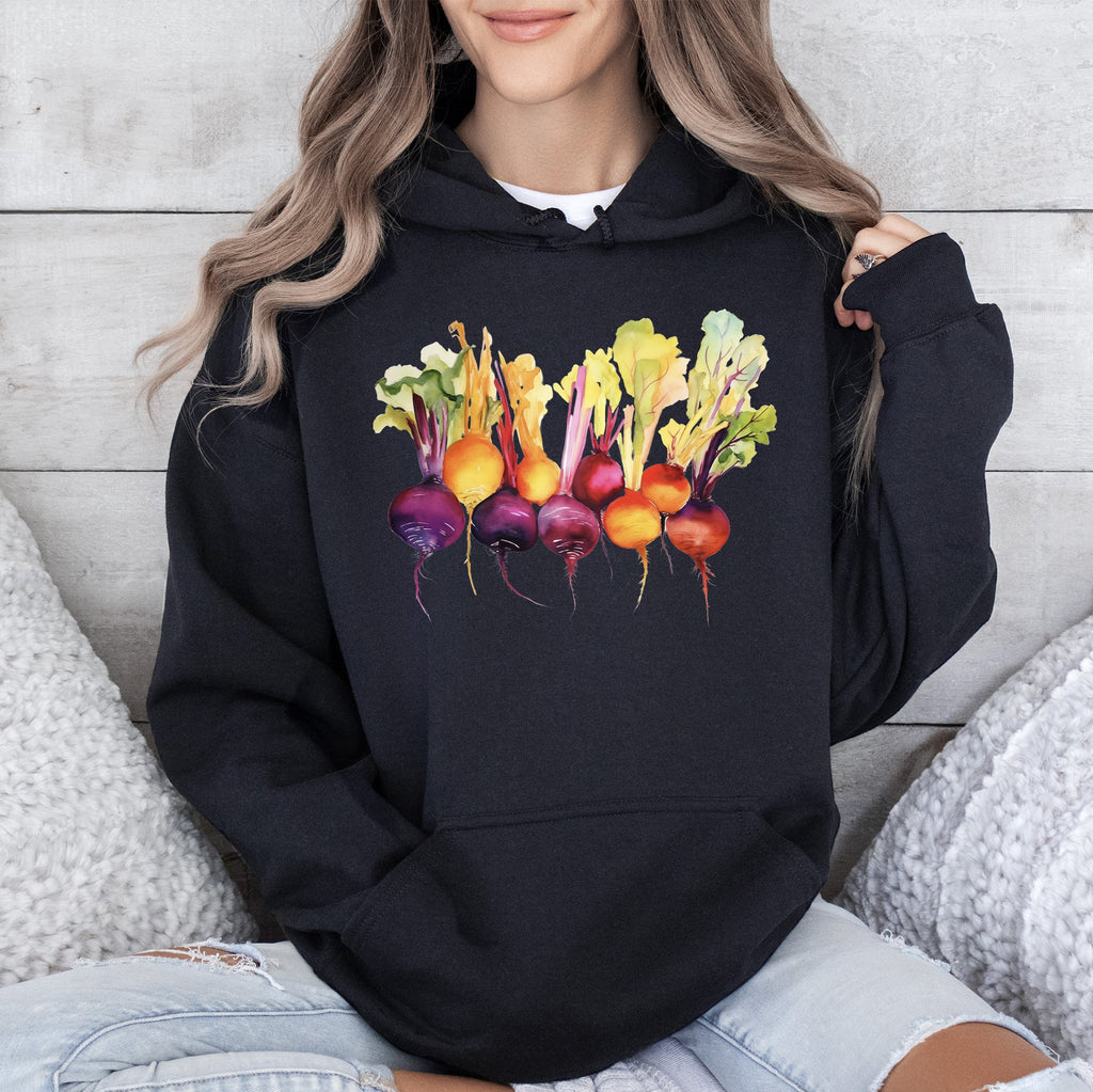 Beets, Watercolor Vegetables, Gardening Graphic Hoodie
