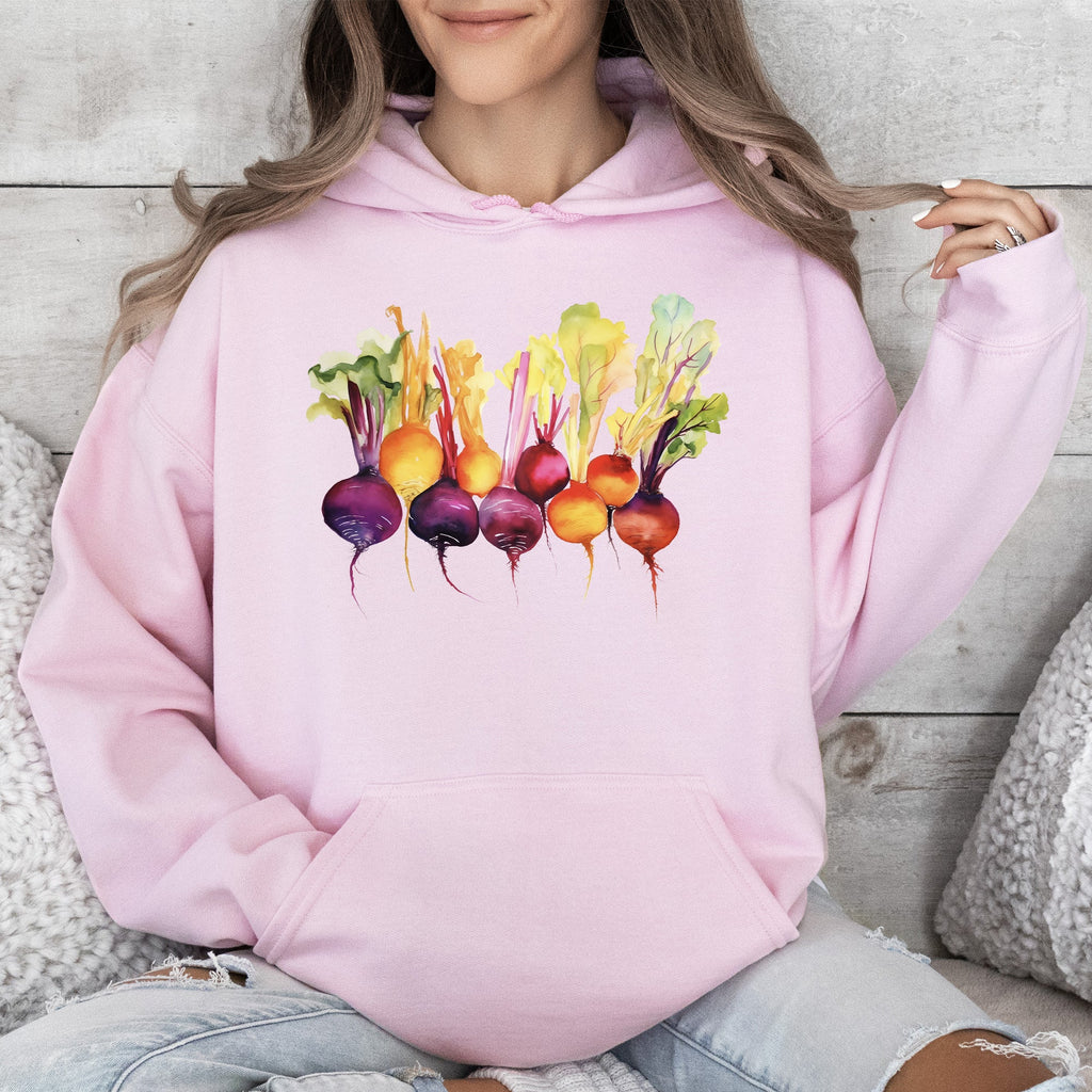 Beets, Watercolor Vegetables, Gardening Graphic Hoodie