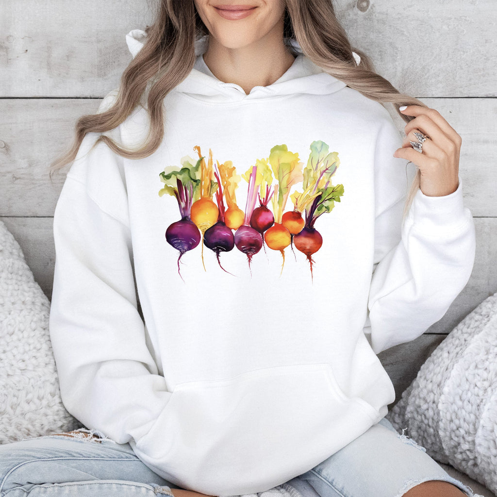Beets, Watercolor Vegetables, Gardening Graphic Hoodie